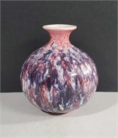 Multicolored Glass Vase or Planter with