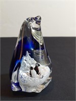 Murano Penguin Glass Paperweight W 2 Small
