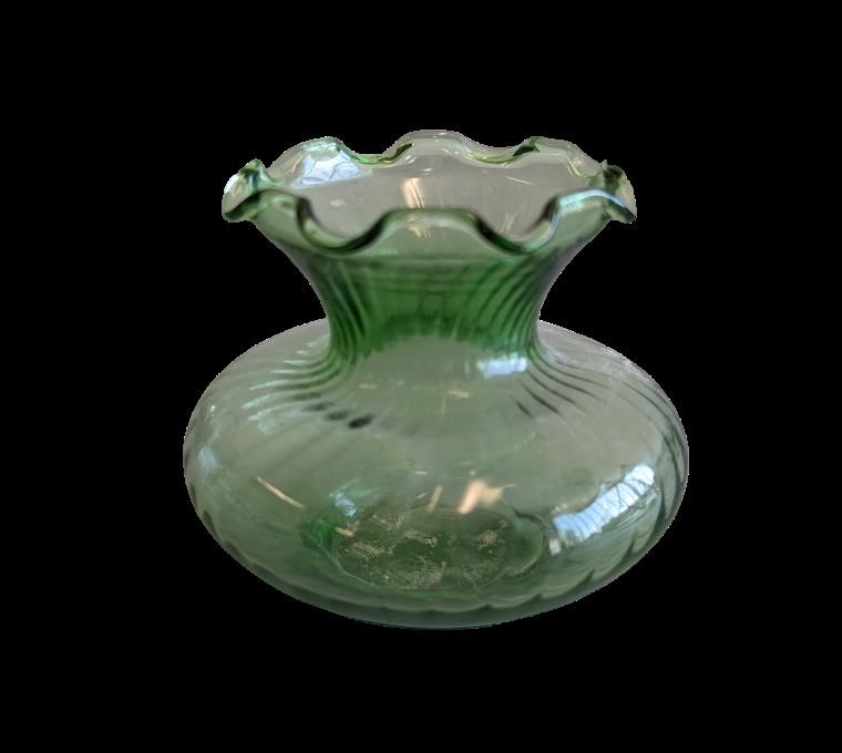 3" Green See Through Glass Vase