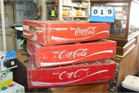 (3) Vintage Wooden Coca Cola Case