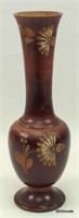 9" Carved Vase with Floral design
