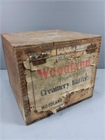 Vintage Woodland Brand Butter Wood Box