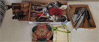Group of kitchen utensils and knives