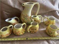 floral water, jug, mug, ceramic set