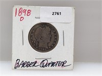 1898-O 90% Silver Barber Quarter