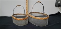 Two metal baskets