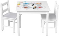 Woodenland Kids Table And Chairs Set, Wooden