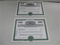 Two Vtg 1977 Stock Certificates
