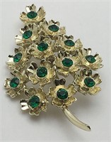 Green Stone Flower Broach