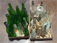 Green Soda Bottles and Clear Soda Bottles