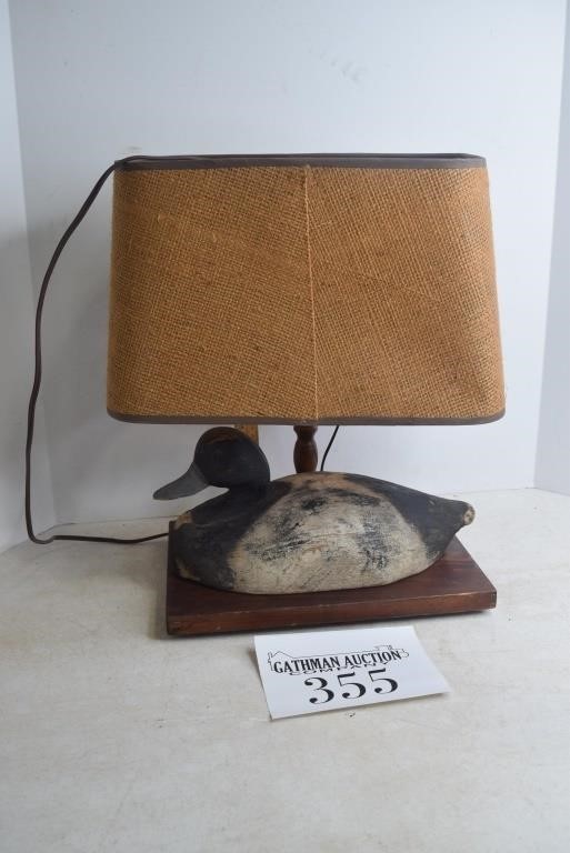 Antique Hand-Carved Duck Decoy Lamp