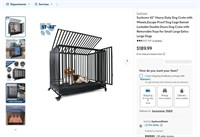 N5510  Suchown 42" Dog Crate with Wheels, Double D