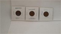 1919, 1941, 1944-D Wheat Pennies