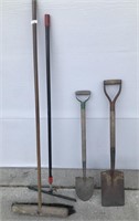 2 Shovels, Broom, Squeegee