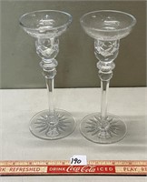 PAIR OF ROYAL GALLERY CRYSTAL CANDLE STICK HOLDERS