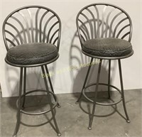 (2)Steel Round Swivel Barstools