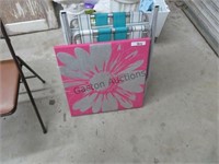 PINK FLOWER PICTURE AND YARD CHAIR