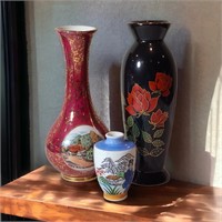 Lot of 3 Vintage Oriental/Japan  Vases