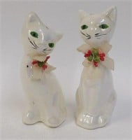 Iridescent Siamese Cats with Applied Flowers