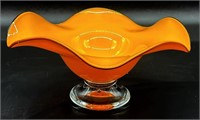 Teleflora Orange Black Crest Ruffle Bowl