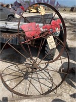 2 Wagon Wheel Yard Decor