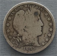 1905-S Barber Silver Half Dollar