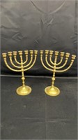 2 Brass candelabra candlestick holders