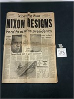 Nixon Resigns Newspaper
