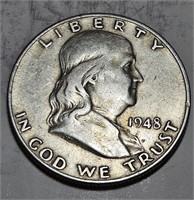 1948 d Franklin Half Dollar