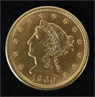 BU 1900  $2 1/2 LIBERTY US GOLD COIN UNC