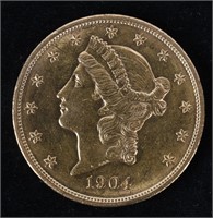 1904 $20 US GOLD LIBERTY COIN