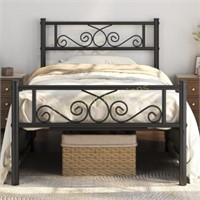 YAHEETECH Twin Metal Bed Frame  Black Twin