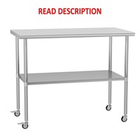 Stainless Steel Table with Wheels 24x48