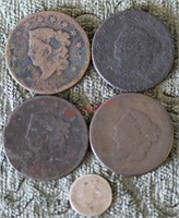 5 pcs. Early U.S. Value Coin Group