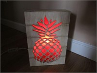 Pineapple Light In Wooden Box - Electric