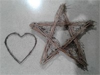 Wire Heart & Grapevine Star