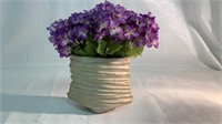 Pottery Vase Faux Flowers Arrangement