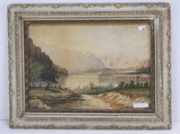 UNSIGNED LAKE IN THE MOUNTAINS WATERCOLOUR