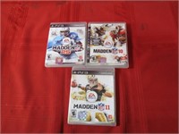 (3)Madden PS3 PlayStation games.