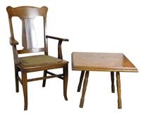 Grand Ledge Quarter Sawn Oak Chair & Table