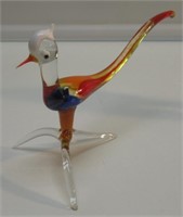 4-1/2"H BLOWN GLASS PHEASANT. VERY  NICE.