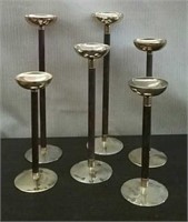 Box-6 PC. 1970's Tall Pillar Candle Holders