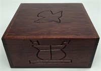 Vintage Wooden Box w/ False Bottom