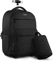 ZOMFELT Rolling Backpack, 17 Inch, Wheels, Black