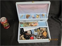 Vtg Huge Lot Of Jewelry In Box