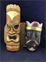 Pair of Tall Wooden Masks