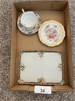 Nippon Dresser Tray, Small Tea Cup & Saucer,