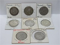 Panama 1/2 Balboa, 6 Silver coins