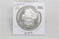 1890CC BU Morgan Silver Dollar