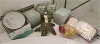 L - LOT OF CANDLES, SOAPS & FIGURINES(M20)